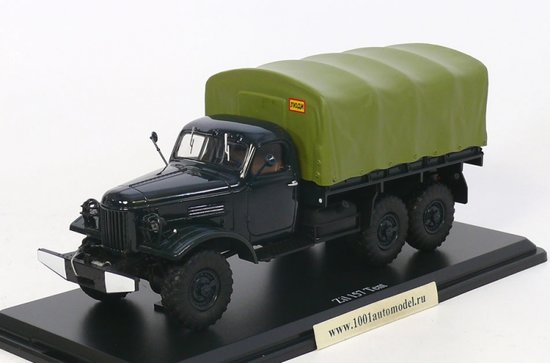 ZIL-157 flatbed truck with tent tmavozelená
